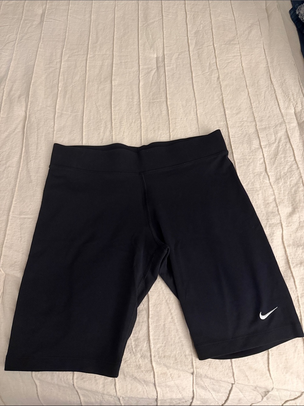 Nike Black Women's Bike Shorts with White Swoosh